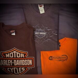 Vintage Harley-Davidson T-Shirt Bundle - 3 USA Made Dealer Tees (L, M, XL)
